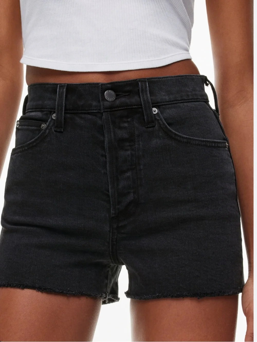 Aritzia Denim Forum high-Rise Black Denim Women’s Shorts